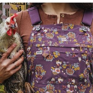 Duluth Trading Gardening Heirloom Bib Overalls Fall Orchard Print